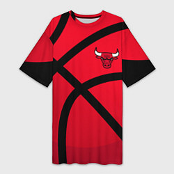 Женская длинная футболка Чикаго Буллз Chicago Bulls NBA