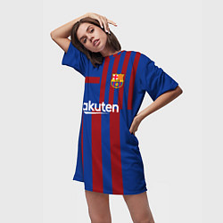 Футболка женская длинная Barcelona Pique 3, цвет: 3D-принт — фото 2