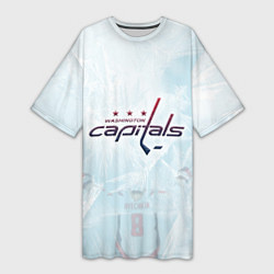 Футболка женская длинная Washington Capitals Ovi8 Ice theme, цвет: 3D-принт
