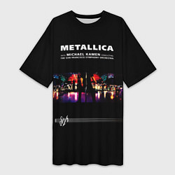 Футболка женская длинная Metallica S и M, цвет: 3D-принт