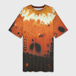 Женская длинная футболка Коллекция Journey Оранжевый взрыв 126-3 2