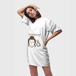 Футболка женская длинная Визажисту, цвет: 3D-принт — фото 2