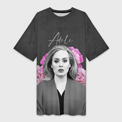 Футболка женская длинная Flowers Adele, цвет: 3D-принт