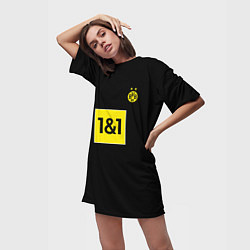 Футболка женская длинная Haaland 9 - Borussia Dortmund, цвет: 3D-принт — фото 2
