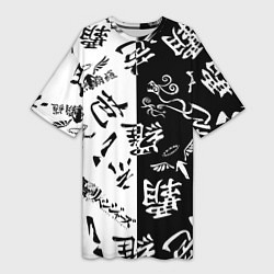 Женская длинная футболка Tokyo Revengers Black & White