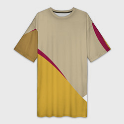 Женская длинная футболка Линии На бежевом Фоне