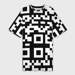 Женская длинная футболка Qr codeкуаркод