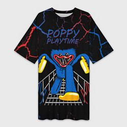 Женская длинная футболка Монстр Huggy Wuggy