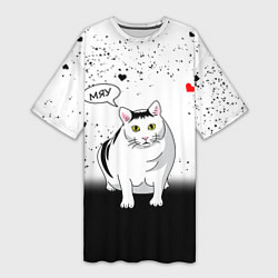 Женская длинная футболка CAT LOVE