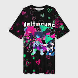 Женская длинная футболка ГЕРОИ ИГРЫ DELTARUNE NEON