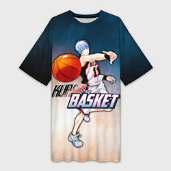 Футболка женская длинная Kuroko no basket Kuroko Tetsuya, цвет: 3D-принт