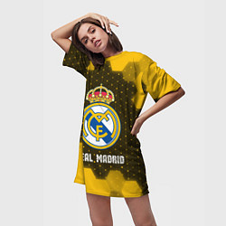 Футболка женская длинная РЕАЛ МАДРИД Real Madrid Графика, цвет: 3D-принт — фото 2