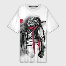 Женская длинная футболка ТигроСамурай