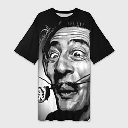 Футболка женская длинная Salvador Dali - grimace, цвет: 3D-принт