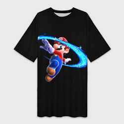Женская длинная футболка Марио волшебник