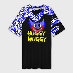 Футболка женская длинная POPPY PLAYTIME МОНСТР ХАГИ ВАГИ, цвет: 3D-принт