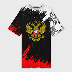 Женская длинная футболка Russia Патриот Герб