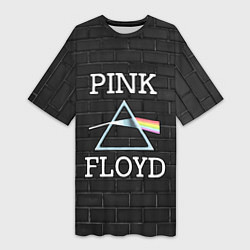 Женская длинная футболка PINK FLOYD LOGO - ПИНК ФЛОЙД ЛОГОТИП