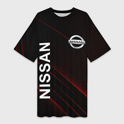 Женская длинная футболка Nissan, Ниссан Абстракция