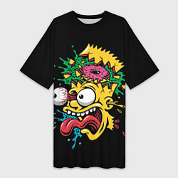 Женская длинная футболка Барт Симпсон, Simpsons, Симпсоны