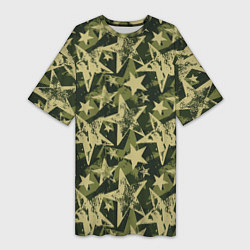 Женская длинная футболка Star camouflage