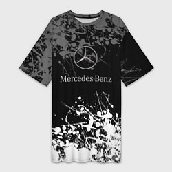Женская длинная футболка Mercedes-Benz Брызги красок