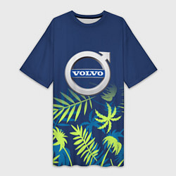 Женская длинная футболка Volvo Тропические листья