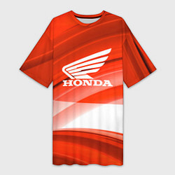 Футболка женская длинная Honda logo auto, цвет: 3D-принт