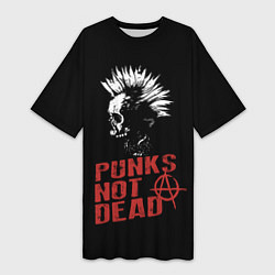 Женская длинная футболка Punks Not Dead