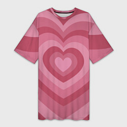 Женская длинная футболка Сердца LOVE