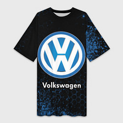 Футболка женская длинная Volkswagen - Объемный, цвет: 3D-принт