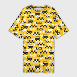 Футболка женская длинная Такси Taxi, цвет: 3D-принт