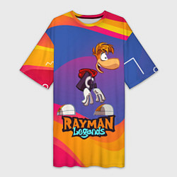 Женская длинная футболка Rayman абстрактные волны