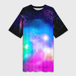 Женская длинная футболка Colorful Space Космос