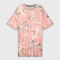 Женская длинная футболка Расцветающие деревья