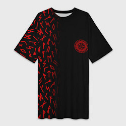 Женская длинная футболка Вегвизир Half runes pattern