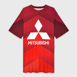 Футболка женская длинная Митсубиси mitsubishi, цвет: 3D-принт