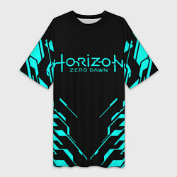 Футболка женская длинная HORIZON ZERO DAWN NEON, цвет: 3D-принт