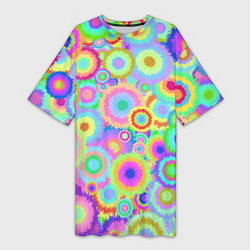 Женская длинная футболка Disco-Tie-Dye