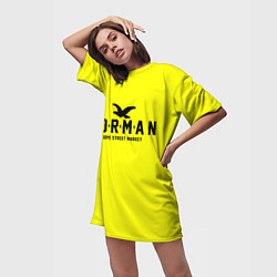 Футболка женская длинная Узор Yellow Jorman Air Dope Street Market, цвет: 3D-принт — фото 2