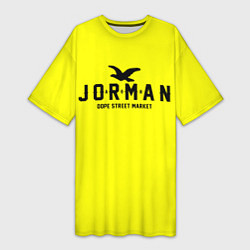 Футболка женская длинная Узор Yellow Jorman Air Dope Street Market, цвет: 3D-принт