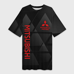 Женская длинная футболка Mitsubishi Геометрия треугольники