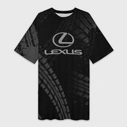 Женская длинная футболка Lexus следы шин