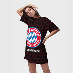 Футболка женская длинная БАВАРИЯ Bayern Соты, цвет: 3D-принт — фото 2