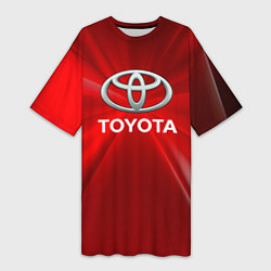 Футболка женская длинная Toyota тойота, цвет: 3D-принт