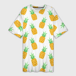 Женская длинная футболка Поле ананасов