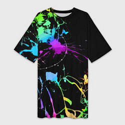Женская длинная футболка Neon vanguard fashion pattern