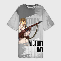 Женская длинная футболка Victory day