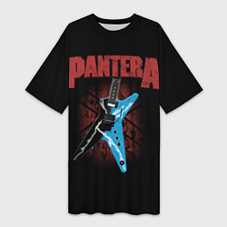 Женская длинная футболка PANTERA гитара