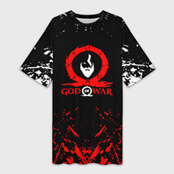 Женская длинная футболка God of War Ragnarok герой лого